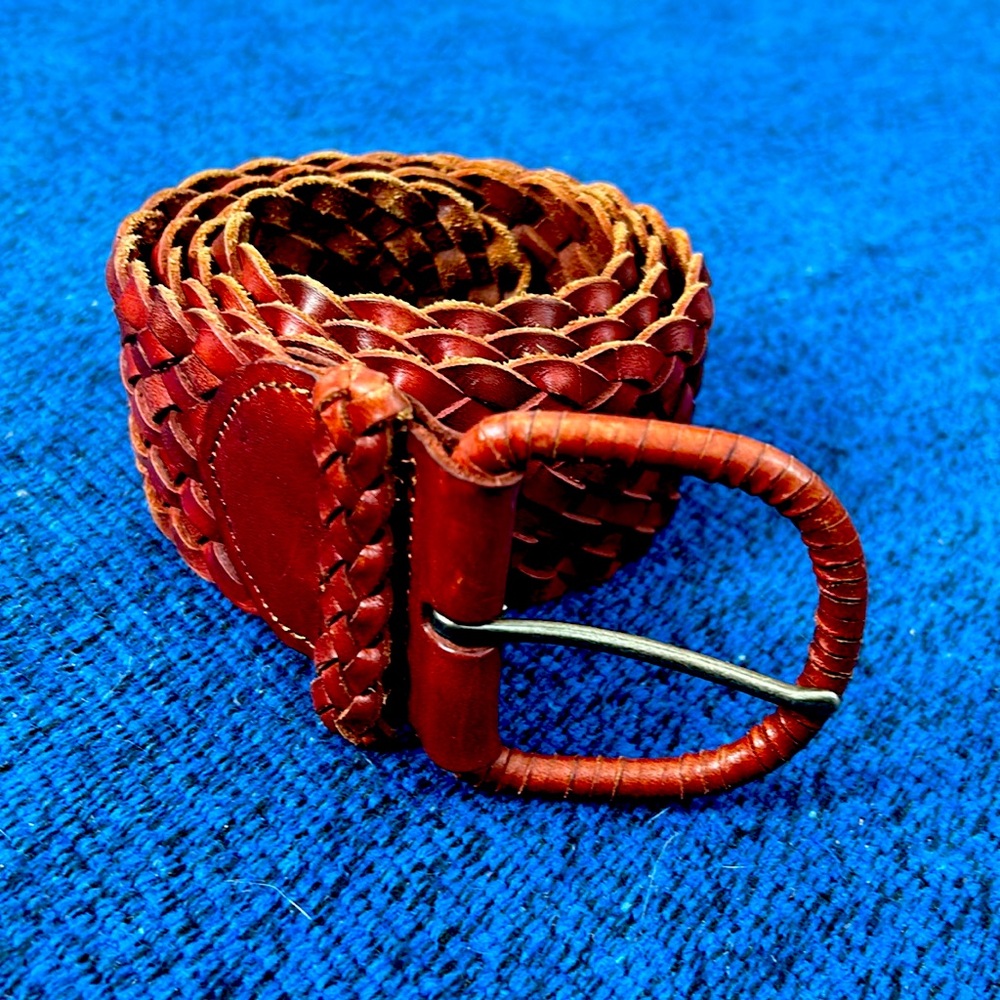 Leather Wide Braided Rust Belt Excellent Condition See photos for measurements